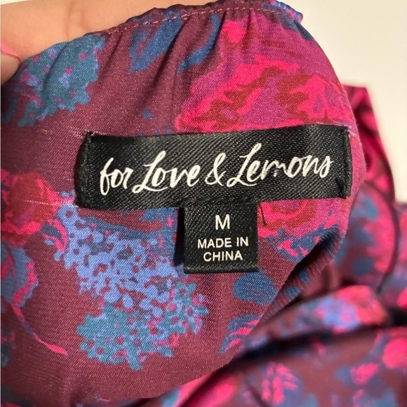 For Love & Lemons Floral Zebra Print Halter Ruched Cutout Dress Size M - Picture 6 of 8